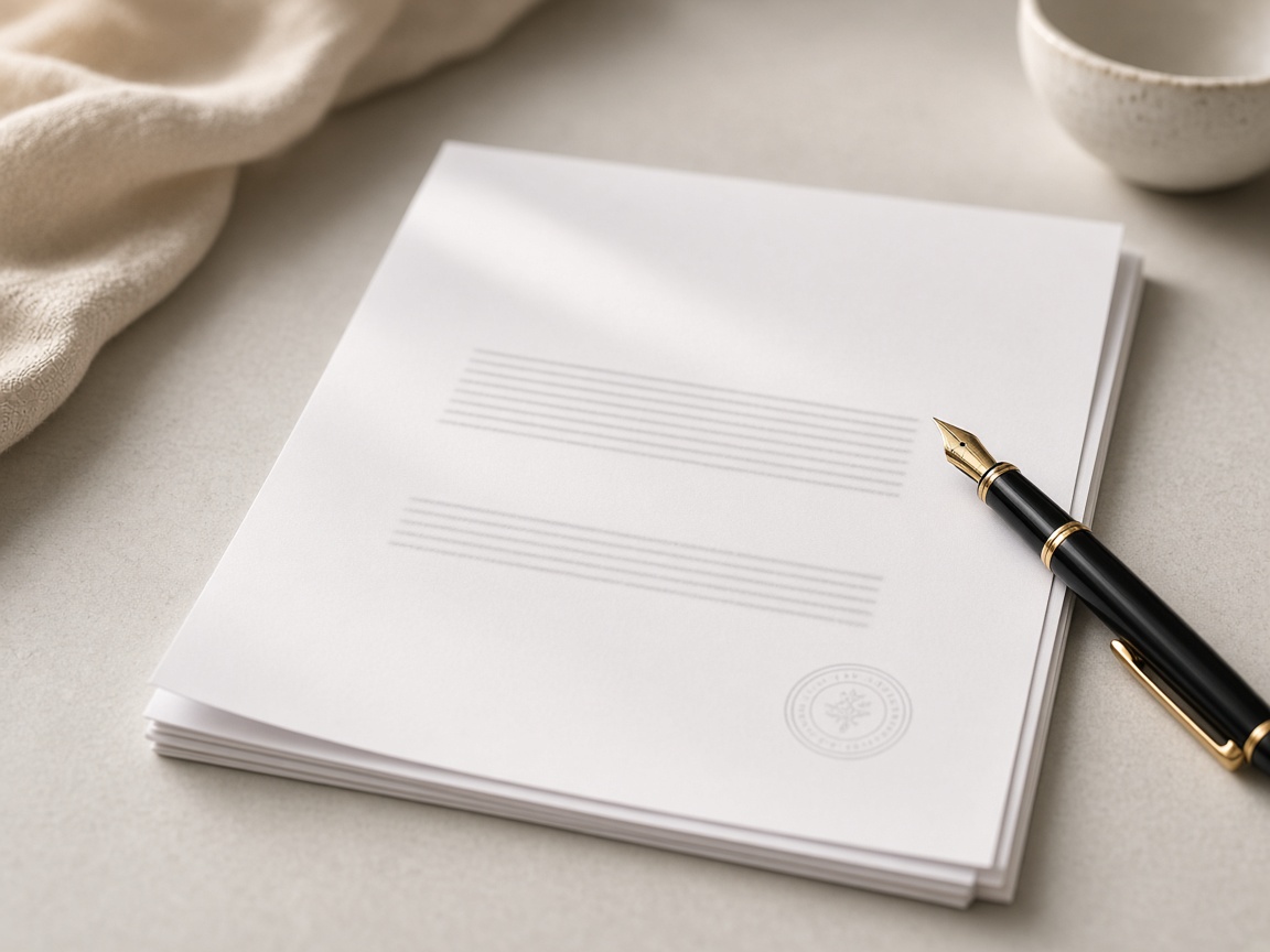 Arbeitsvertrag und Stift bereit zur Prüfung vor der Unterschrift